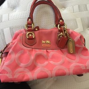 Coral pink Coach bag - EUC!